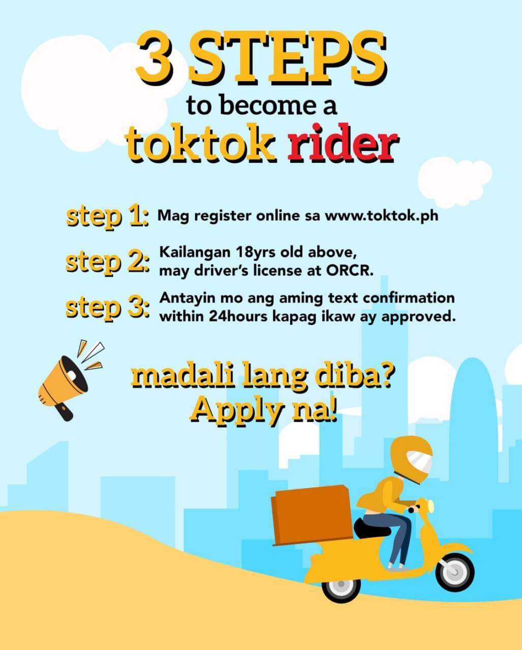 You are currently viewing 3 Steps to become a TokTok Rider