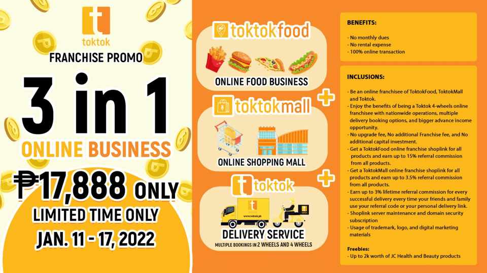 TokTok 3 in 1 Franchise Package