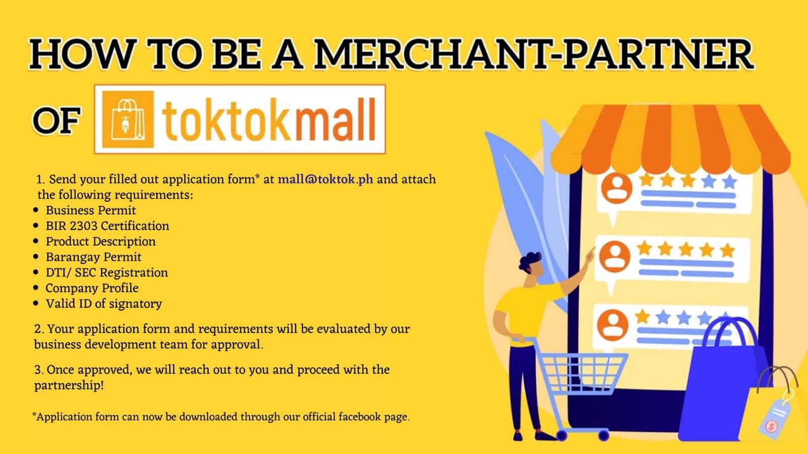 Read more about the article How to be a Merchant-Partner of TokTokMall