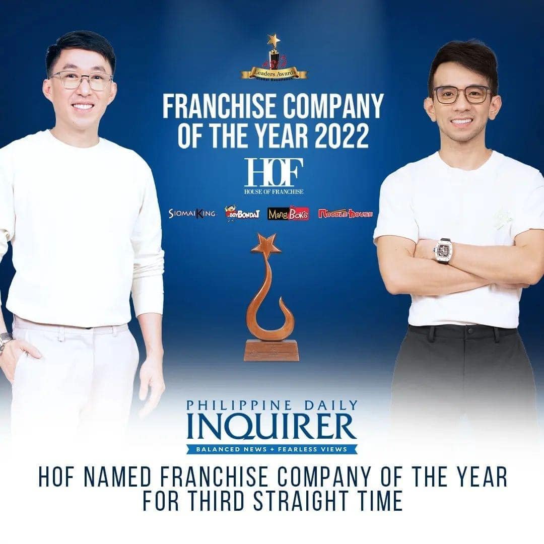House of Franchise (HOF) being awarded as Franchise Company of the Year for the third straight time