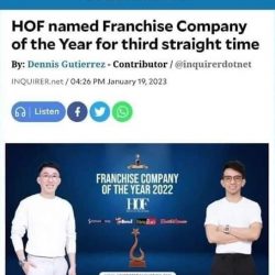 Siomai King Franchise Company of the year 3 straight year