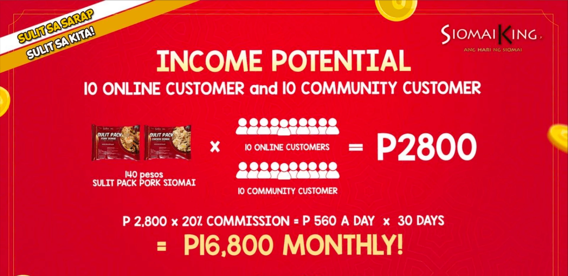 Siomai King Community Franchise Income